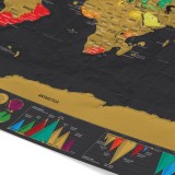 Carte du monde à gratter Voyager - Pour les aventuriers et les explorateurs - Noir et or