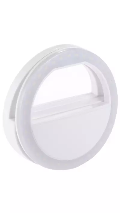 Anneau LED selfie universel Beauty Star-Light - 3 niveaux de luminosité / batterie rechargeable