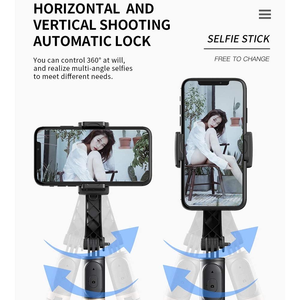 Selfie Stick Tripod 3 en 1 L08, stabilisation Gimbal, trépied avec télécommande