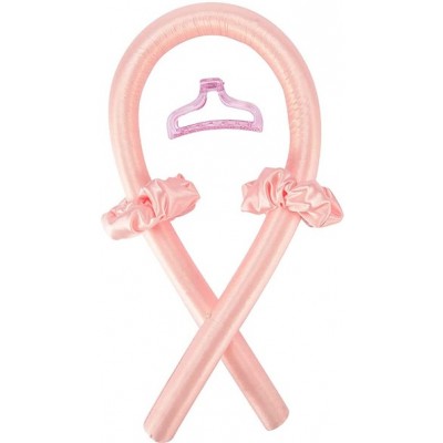 Set boucleur 3 en 1 Hair Styling pour des boucles sans chaleur avec des élastiques et barrette pour les cheveux - Rose
