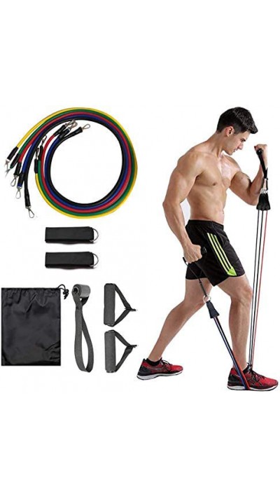 Cordes élastiques de musculation Ensemble de bandes pour sport/fitness (5Kg-45Kg)