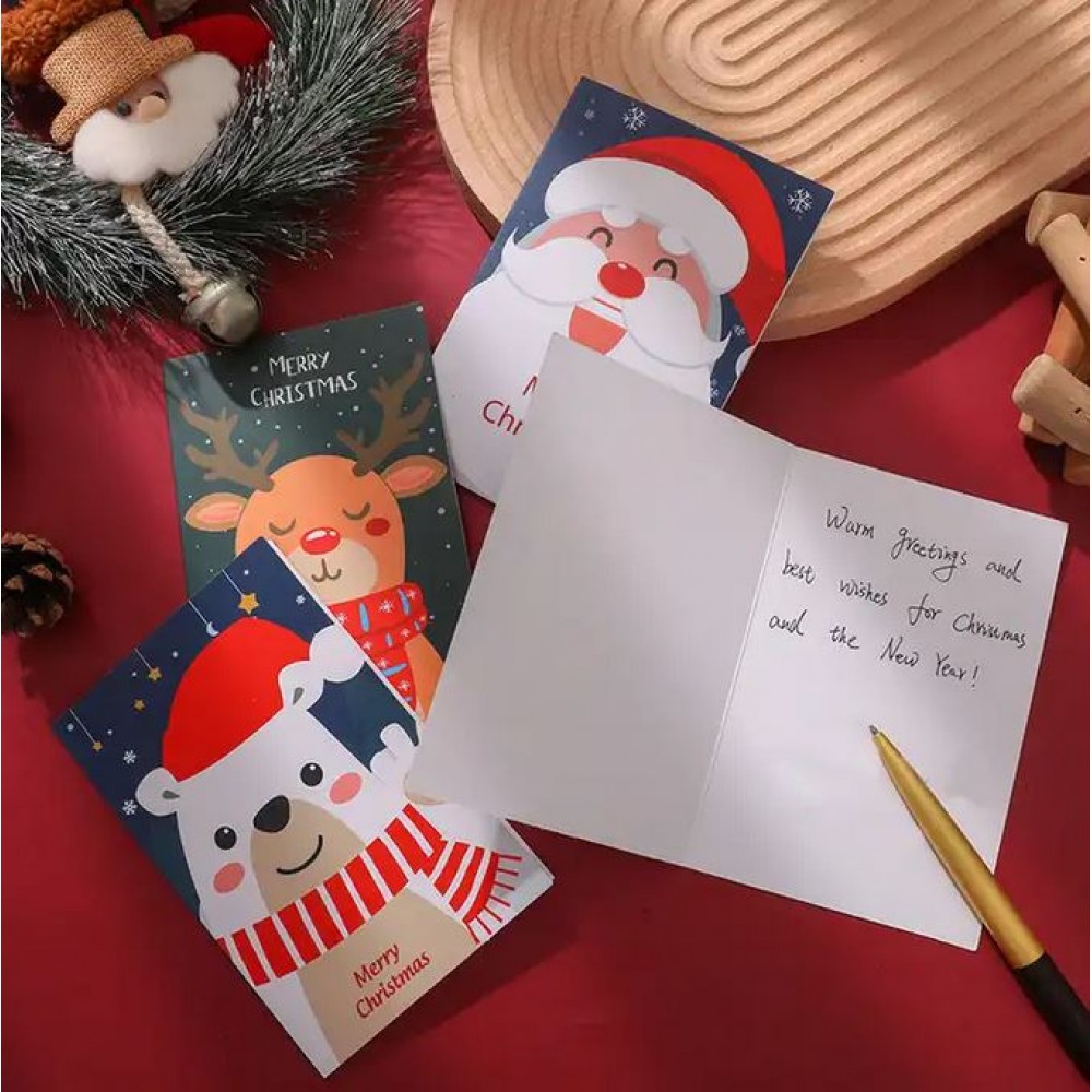 Set de 6 cartes de vœux de Noël mignonnes et chaleureuses Merry Christmas