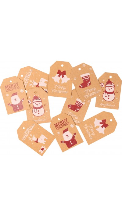 Set de cartes prénoms pour les cadeaux de Noël (10 pièces, 5 designs)
