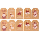 Set von weihnachtlichen Namenkarten für Weihnachtsgeschenke (10 Stück, 5 Designs)