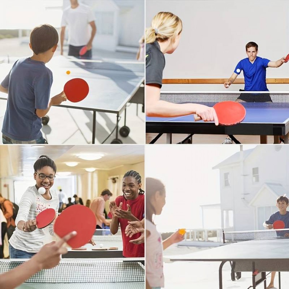 Set de jeu de ping-pong semi-professionnel avec 6 balles, 2 raquettes de ping-pong et filet extensible