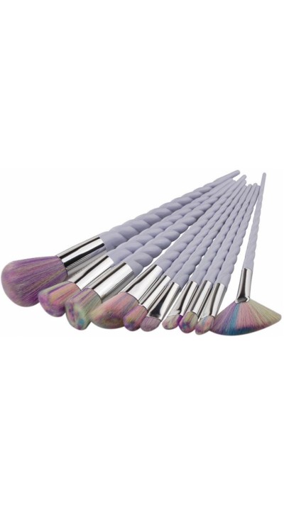 Set de pinceaux Twisted Unicorn 10 pièces Makeup Brushes brosses couleurs arc-en-ciel