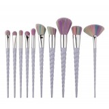 Set de pinceaux Twisted Unicorn 10 pièces Makeup Brushes brosses couleurs arc-en-ciel