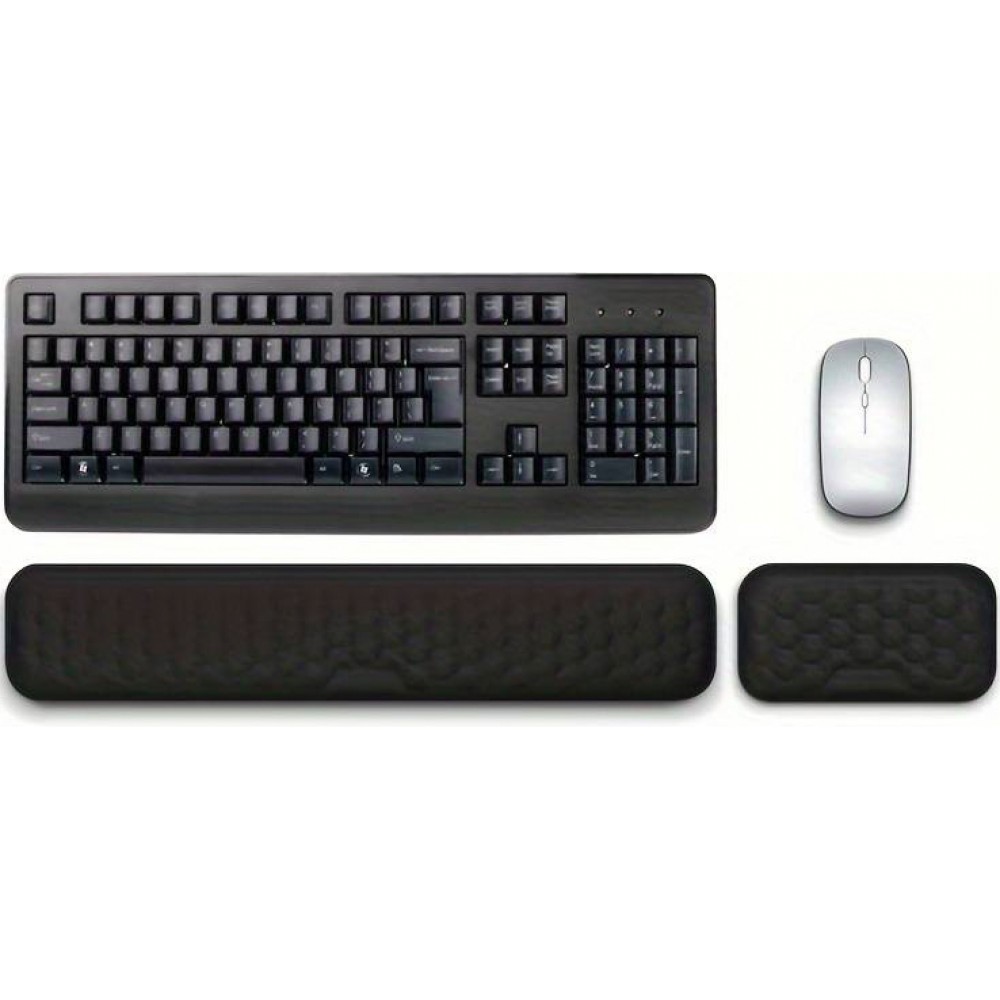 Set repose-poignets en mousse à mémoire de forme ergonomique et souple pour clavier et souris - Noir