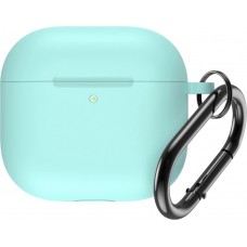 AirPods 4 Case Hülle - Silikonmatte mit Karabiner - Türkis