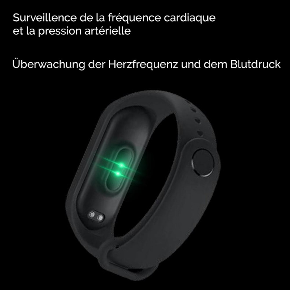 Active Fitness Tracker M5 - Intelligentes Sportarmband Smart Watch Bluetooth - Schwarz