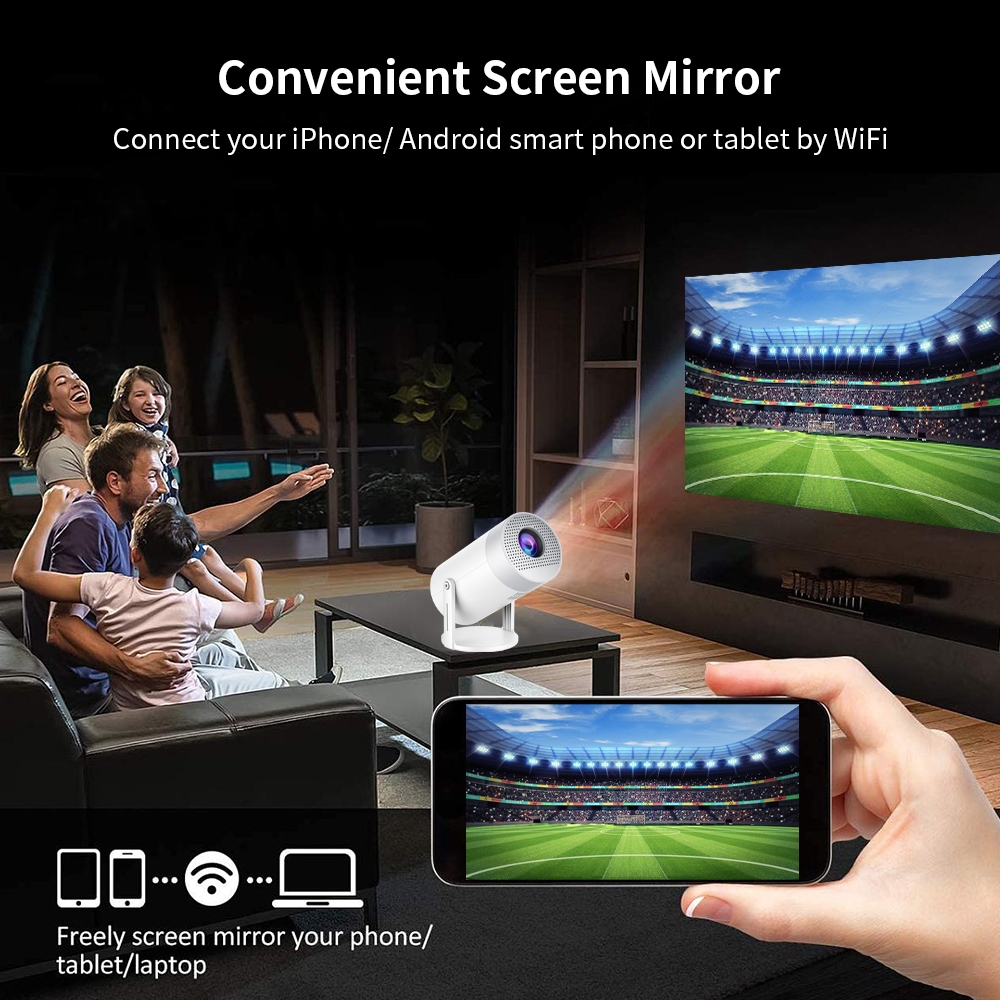 Projektor Multimedia MG50 LED HD Beamer Heimkino mit Screen Mirroring (Android 12, WiFi 6)