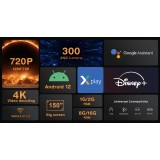 Projektor Multimedia MG50 LED HD Beamer Heimkino mit Screen Mirroring (Android 12, WiFi 6)