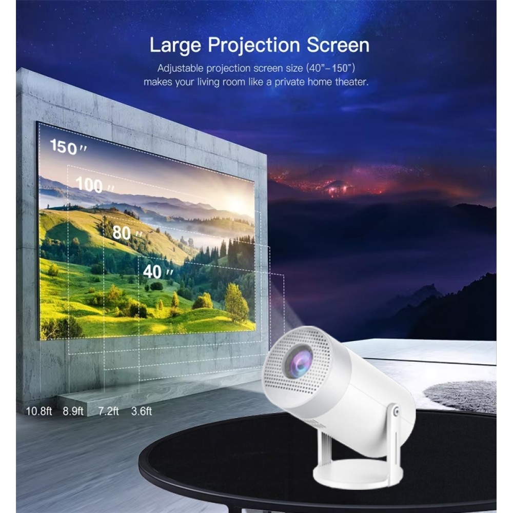 Projektor Multimedia MG50 LED HD Beamer Heimkino mit Screen Mirroring (Android 12, WiFi 6)