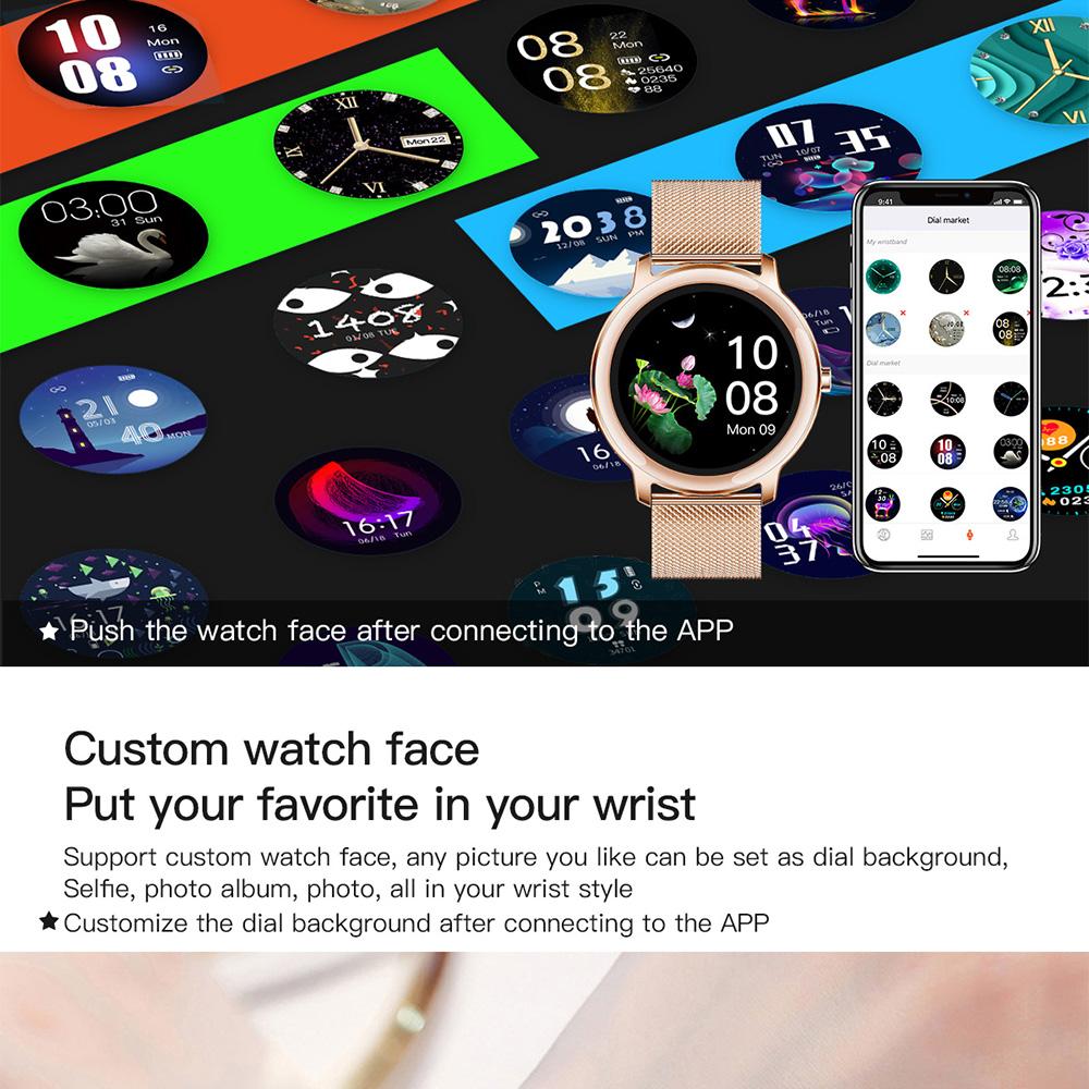 Smart Watch R18 montre connectée avec écran tactile et programmes de sport / fitness - Or