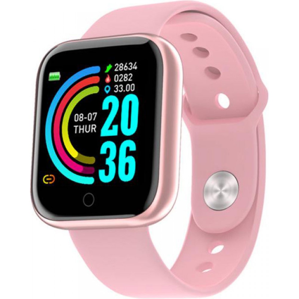 Smart Watch FitPro Y68 - Fitness Tracker Smart Watch Sport inkl. Touchscreen + Sportprogramme - Rosa