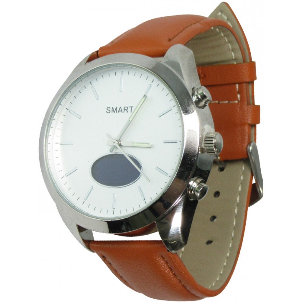 Smartwatch T4 hybride montre connectée Quartz waterproof rythme cardiaque  bracelet cuir véritable - Brun - Acheter sur PhoneLook