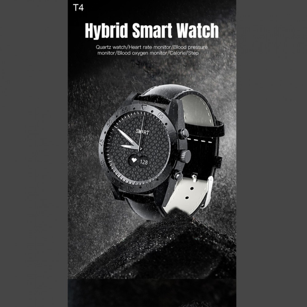 Smartwatch T4 hybride montre connect e Quartz waterproof rythme