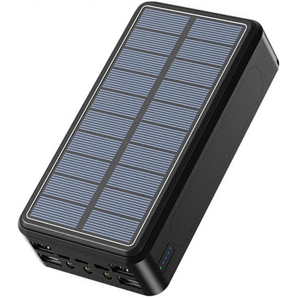 Power Bank solaire Qi ultra capacité 80000 mAh batterie externe sans fil - Noir