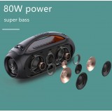 Enceinte speaker Bluetooth sans fil Xdobo Vibe Plus Power Sound 80W IPX5 LED - Noir