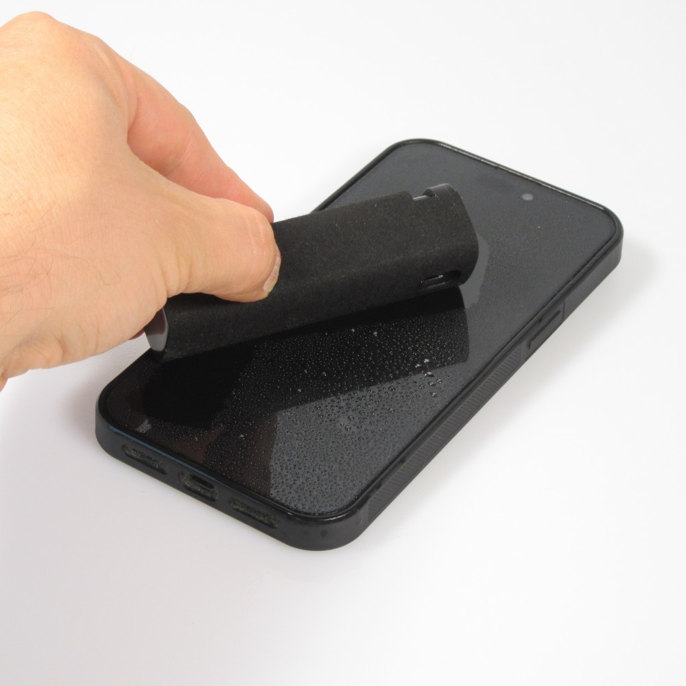 Spray nettoyeur pour écrans de smartphone 2 en 1 avec microfibre intégrée - PhoneLook - Noir