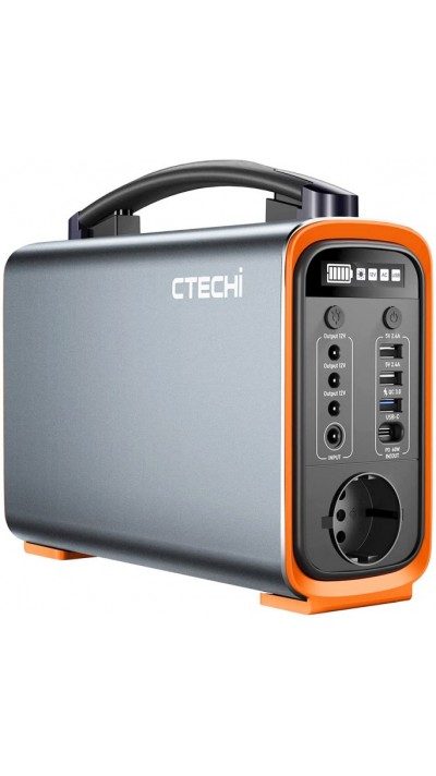 Station de charge CTECHi GT200 (320 Wh) - Batterie LiFePO4, 4 ports USB (60W Fast Charge), écran LCD et lumière LED
