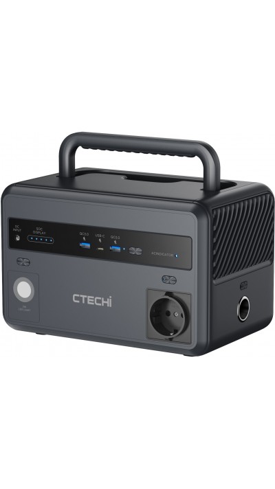 Station de charge CTECHi GT300 (299 Wh) - Batterie LiFePO4, 3 ports USB (24W & 45W), écran LCD et lumière LED