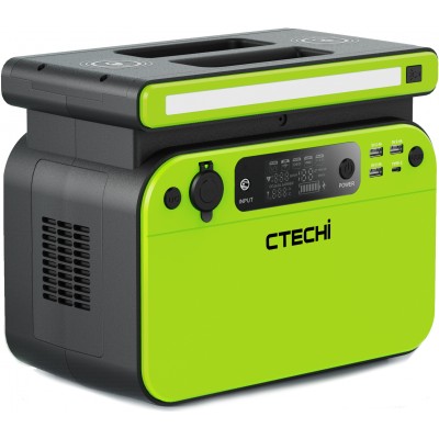 Power Station CTECHi GT500 (518 Wh) - LiFePO4-Akku, 4 USB-Anschlüsse (60W Power Delivery), LCD-Bildschirm