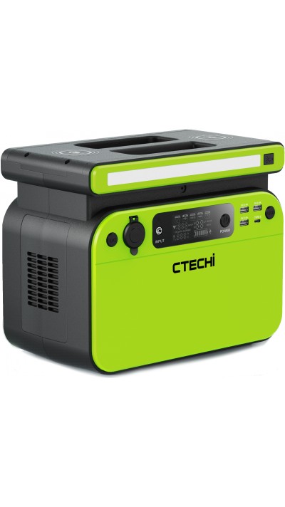 Station de charge CTECHi GT500 (518 Wh) - Batterie LiFePO4, 4 ports USB (60W Power Delivery), écran LCD et lumière LED