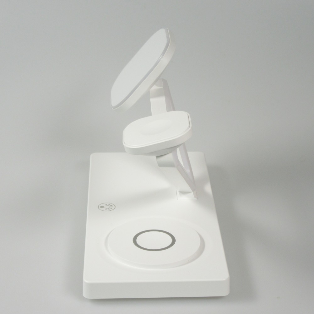 5 in 1 Magnetische Ladestation 15W Wireless Charging mit MagSafe - Touch Control - LED Nachtlicht - Weiss
