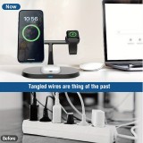 MagSafe 3-in-1 Ovaler Ladegerät für iPhone und Apple Watch - Schwarz