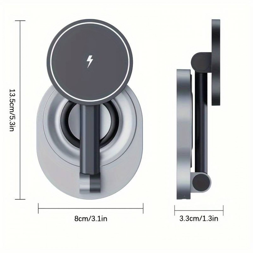 Ladestation 15W faltbare magnetische 2in1 MagSafe Station für iPhone und AppleWatch - Grau