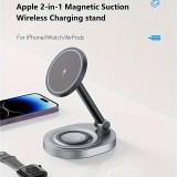 Ladestation 15W faltbare magnetische 2in1 MagSafe Station für iPhone und AppleWatch - Grau