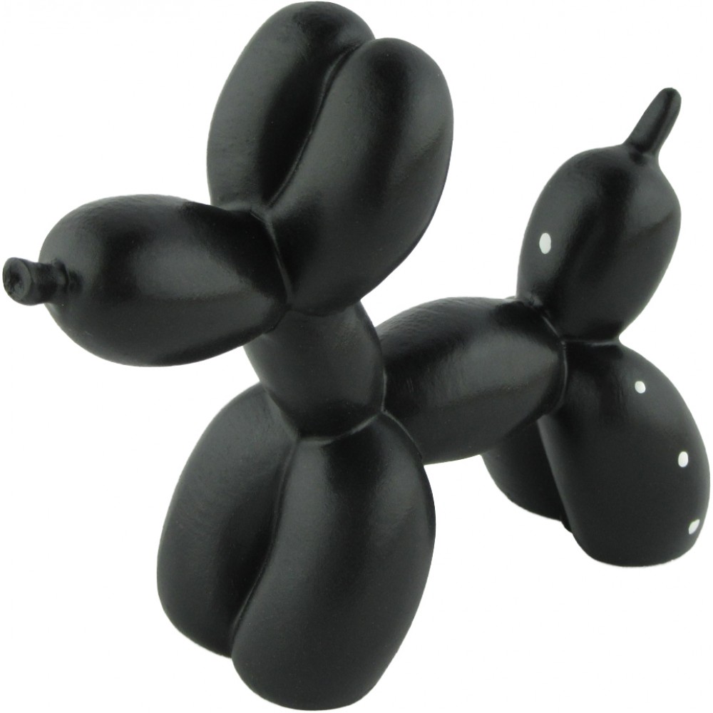 Retro kreative Deko Statue im Hund-Luftballon Look / Dog Design - Schwarz