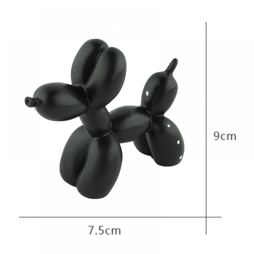 Retro kreative Deko Statue im Hund-Luftballon Look / Dog Design - Schwarz