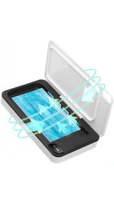Boîte de stérilisation UV pour masques / portefeuilles / smartphones avec chargement sans fil