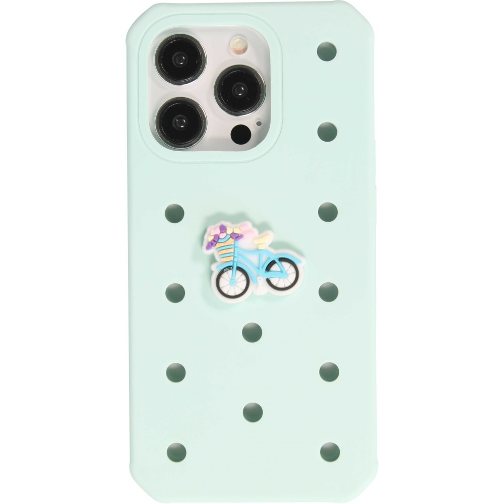 Charm bijou 3D pour coque avec trous style Crocs - Blue Bycicle