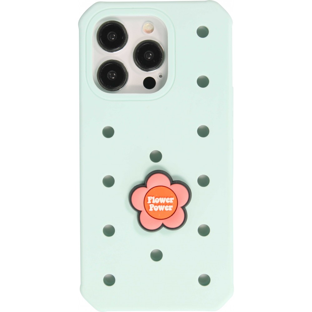 Charm bijou 3D pour coque avec trous style Crocs - Flower Power Flower