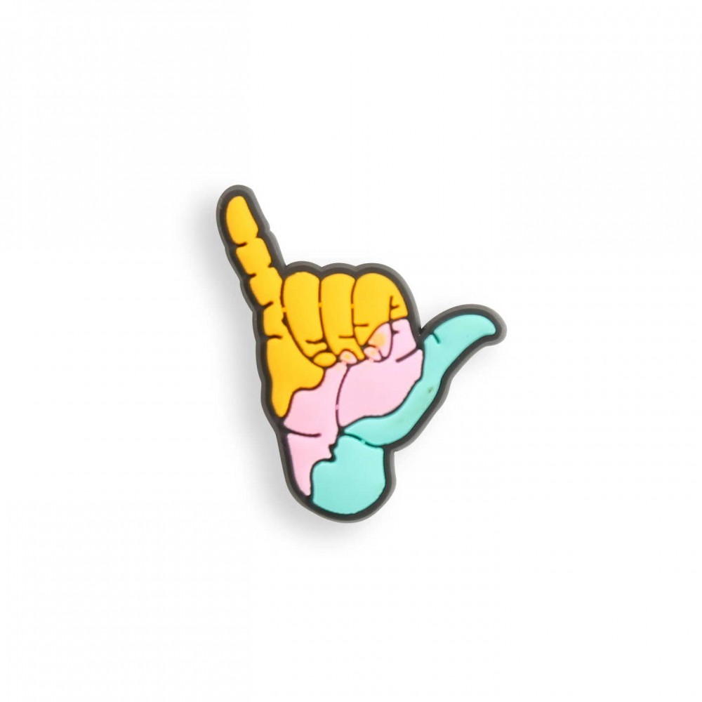 Charm bijou 3D pour coque avec trous style Crocs - Hang-Loose Sign