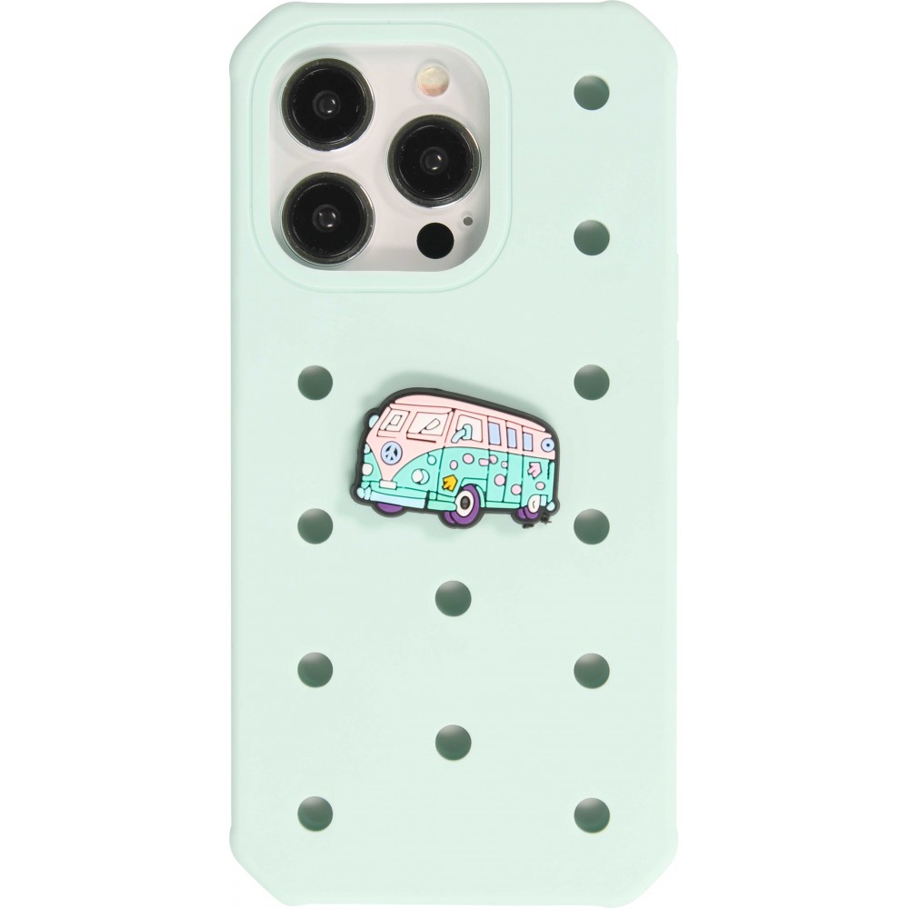 Charm bijou 3D pour coque avec trous style Crocs - Hippie Bus