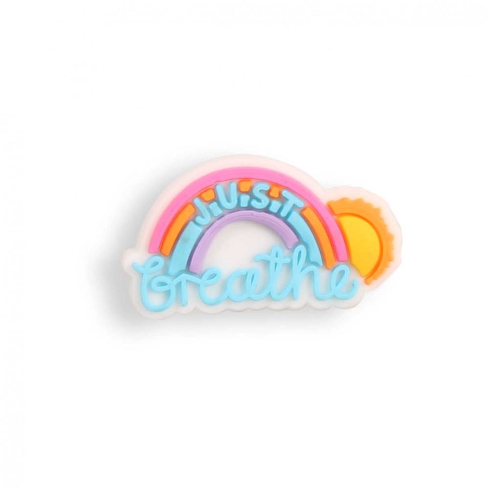 Charm bijou 3D pour coque avec trous style Crocs - Just Breath Rainbow