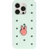 Charm bijou 3D pour coque avec trous style Crocs - Peace Hand Sign