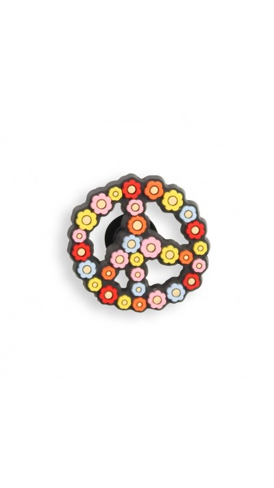 Charm bijou 3D pour coque avec trous style Crocs - Peace Sign Flowers