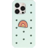 Charm bijou 3D pour coque avec trous style Crocs - Rainbow of Hearts