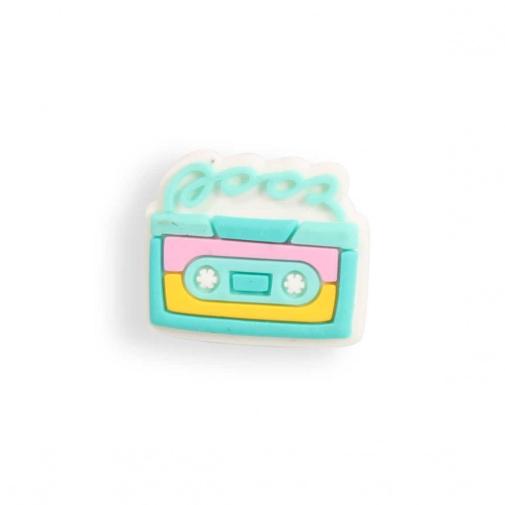 3D-Schmuck Charm für Silikonhülle mit Löcher im Crocs-Stil - Vintage Retro Casette