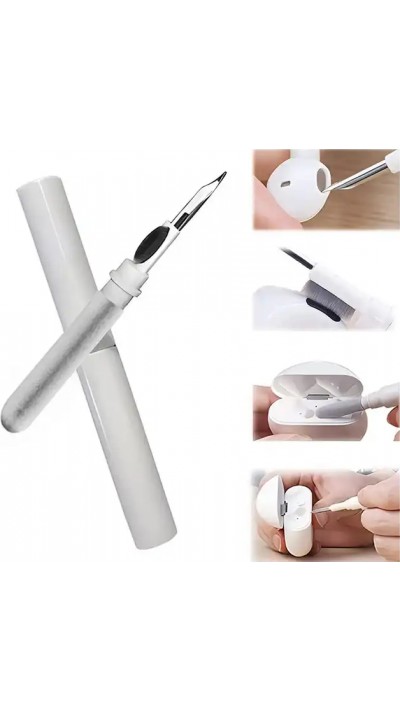 Multi Reinigungs Stift 3 in 1 Werkzeug für Kopfhörer und Ladecase - Weiss