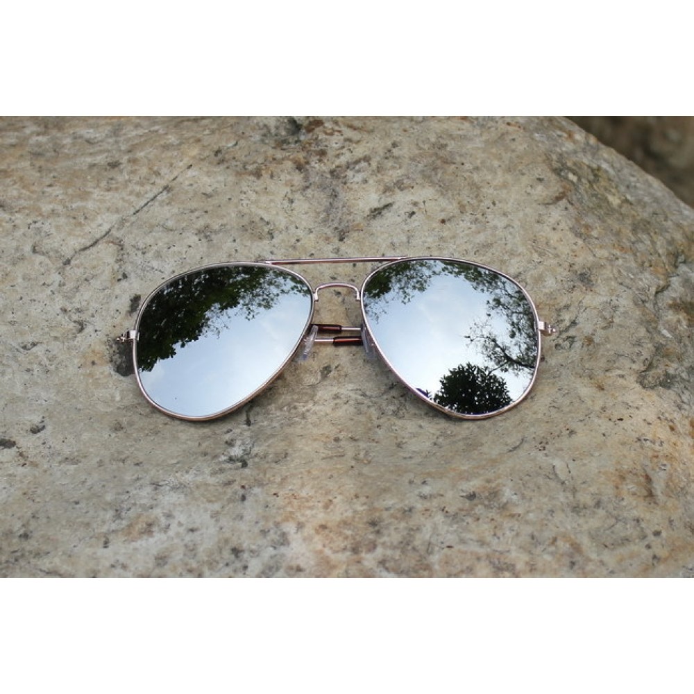 Sunglasses "For The Look" - Lunettes de soleil style Aviator avec protection UV - Argent