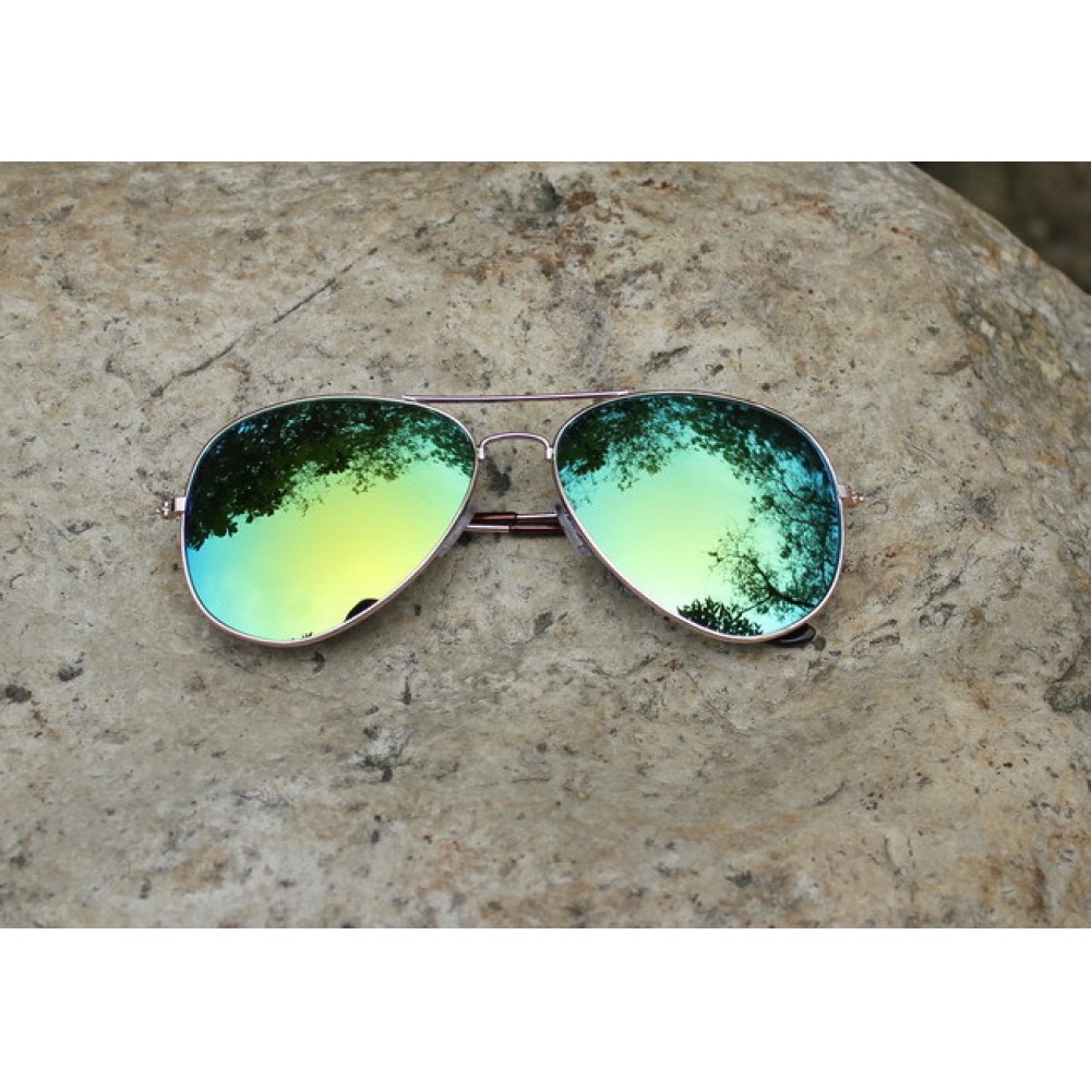 "For The Look" Sunglasses - Sonnenbrille in Aviator Style mit UV Schutz - Grün