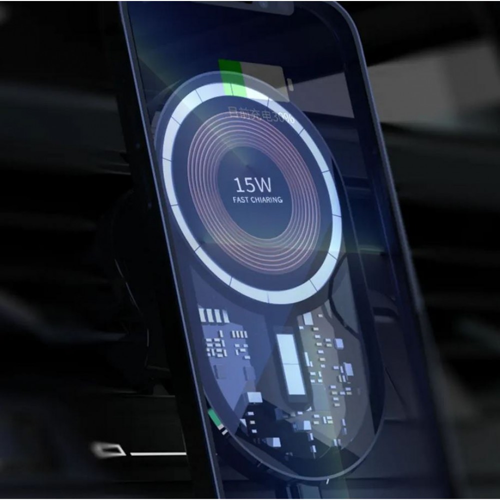 MagSafe Smartphone Halterung 15W für Fahrzeug Ventilation Cyberpunk Design - Transparent