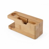 Universal iPhone + Apple Watch Halter Deluxe - Ständer aus Bamboo Holz