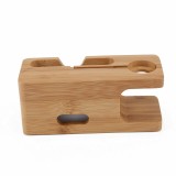 Universal iPhone + Apple Watch Halter Deluxe - Ständer aus Bamboo Holz